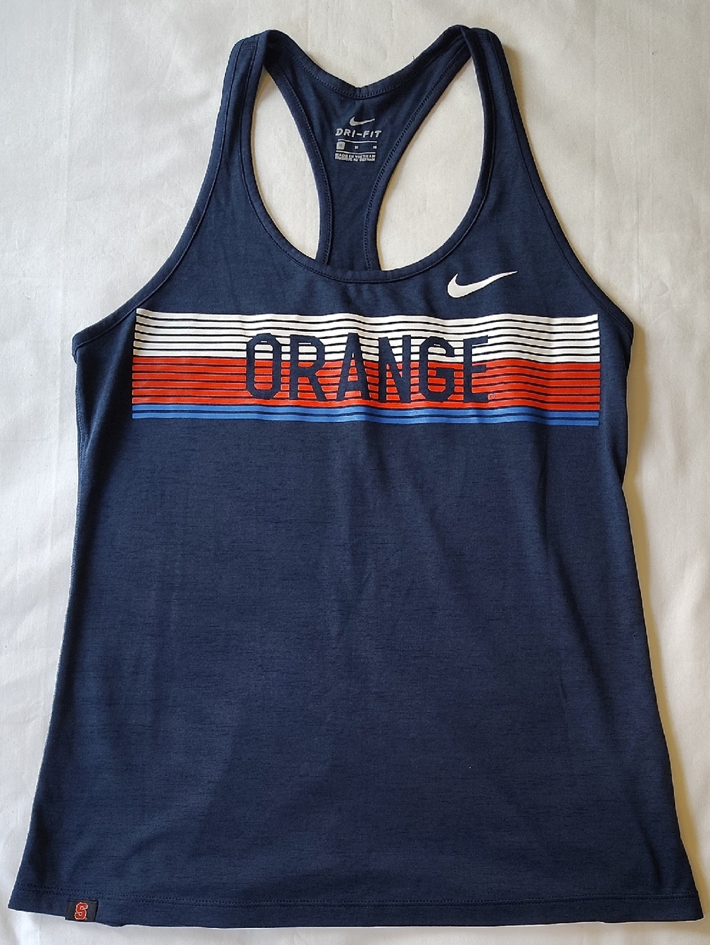 Nike Drifit Navy Syracuse Orange, Racer Back Tank Medium Light Weight EUC Sporty